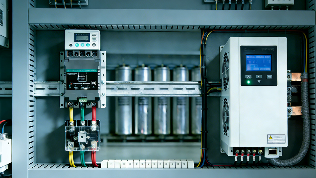 Comment un commutateur composé de compensation en phase divisée fonctionne-t-il avec un générateur de variables statiques (SVG) dans un système de compensation hybride ?